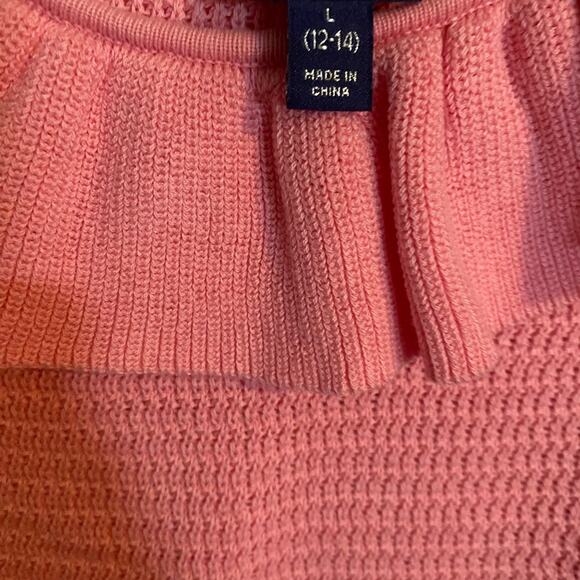 Scoop Summer Sweater Lightweight Pink Sz Large 12-14 Knit 100% Cotton Swank Top - Picture 9 of 11